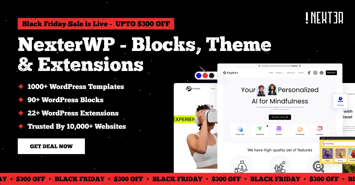 Best WordPress Black Friday & Cyber Monday Deals in 2024 2 Nexter Black Friday Deal 2024