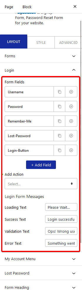 How to Add a Login and Registration From in WordPress? 4 login signup login fields 1