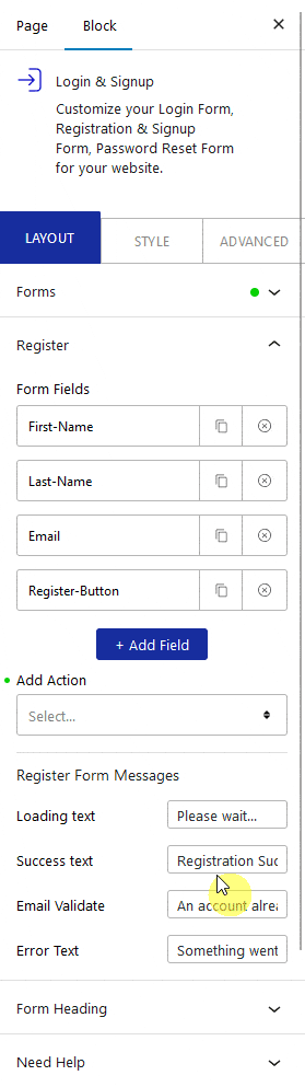 How to Add a Login and Registration From in WordPress? 16 login signup register actions 1