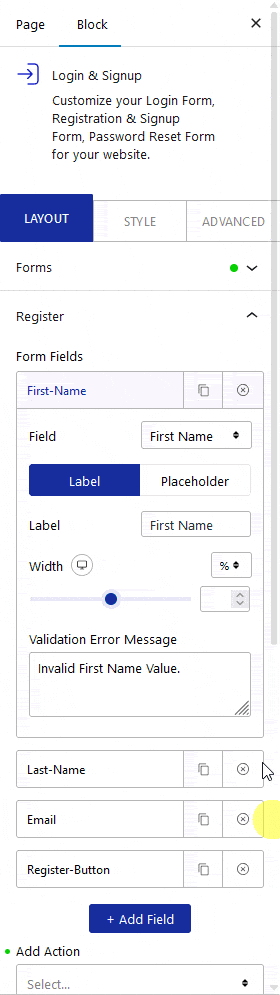 How to Add a Login and Registration From in WordPress? 14 login signup register firstname 1