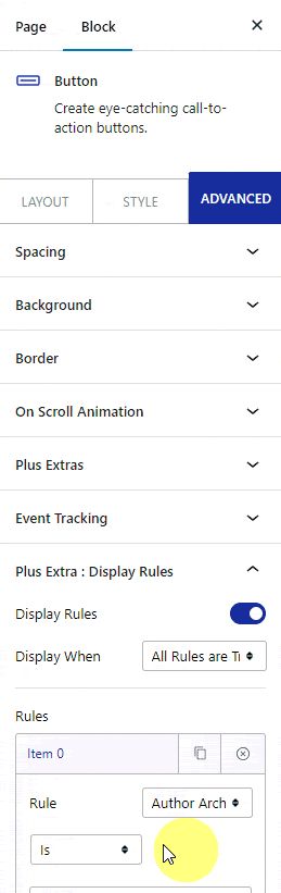 How to Set WordPress Display Conditions Based on Archive Page Content? 4 display rules archive author archive