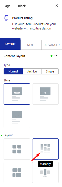 How to Show WooCommerce Products in Masonry Grid Layout in WordPress? 1 product listing content layout masonry