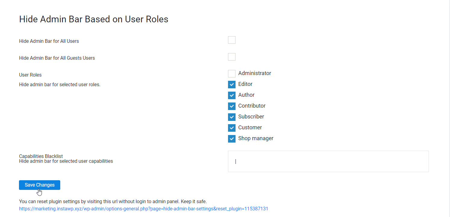 How to Disable WordPress Admin Bar for All Users Except Administrators 5 Hide Admin bar for selected user roles