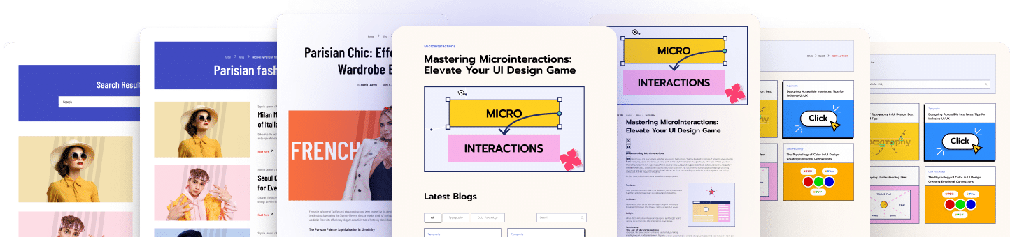 blog builder menu