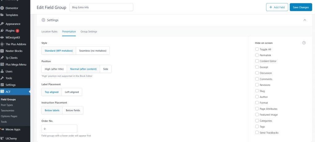 Configure additional settings and save
