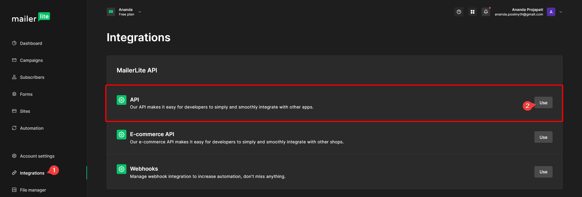mailerlite api 1 1