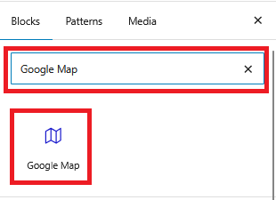 google maps block from